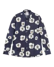 camicia da uomo con fantasia floreale blu all-over | BOB camicia da uomo con fantasia floreale blu all-over | BOB