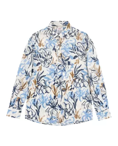 camicia da uomo con fantasia floreale celeste/blu all-over | BOB camicia da uomo con fantasia floreale celeste/blu all-over | BOB