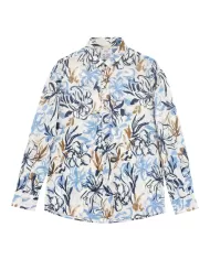 camicia da uomo con fantasia floreale celeste/blu all-over | BOB camicia da uomo con fantasia floreale celeste/blu all-over | BOB