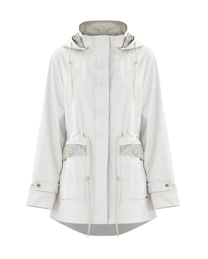 giubbotto parka gesso da donna con cappuccio e coulisse | KOCCA giubbotto parka gesso da donna con cappuccio e coulisse | KOCCA