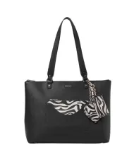 borsa da shopping nera da donna, effetto saffiano | LIU JO borsa da shopping nera da donna, effetto saffiano | LIU JO