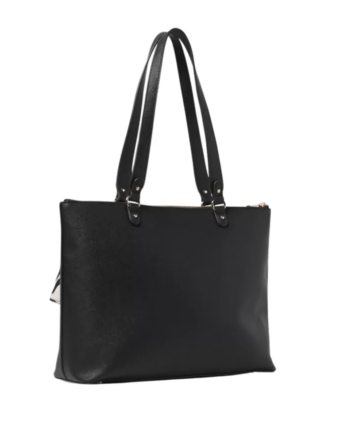 borsa da shopping nera da donna, effetto saffiano | LIU JO borsa da shopping nera da donna, effetto saffiano | LIU JO