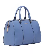borsa blu denim da donna, effetto saffiano, fodera a fantasia | LIU JO borsa blu denim da donna, effetto saffiano, fodera a fantasia | LIU JO