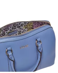 borsa blu denim da donna, effetto saffiano, fodera a fantasia | LIU JO borsa blu denim da donna, effetto saffiano, fodera a fantasia | LIU JO