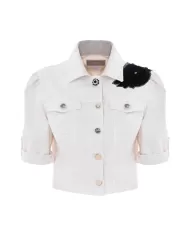 giubbotto latte/panna con applicazione floreale su spalla | KOCCA giubbotto latte/panna con applicazione floreale su spalla | KOCCA