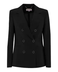 giacca nera a doppiopetto da donna con scollo a revers | KOCCA
