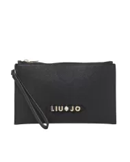 pochette nera da donna con effetto saffiano | LIU JO pochette nera da donna con effetto saffiano | LIU JO