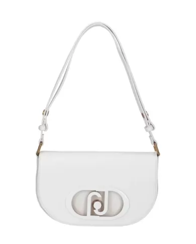 borsa off white da donna effetto spalmato con logo in metallo | LIU JO borsa off white da donna effetto spalmato con logo in metallo | LIU JO