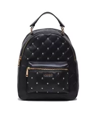 zaino nero da donna con dettaglio trapuntato con cin strass | LIU JO zaino nero da donna con dettaglio trapuntato con cin strass | LIU JO