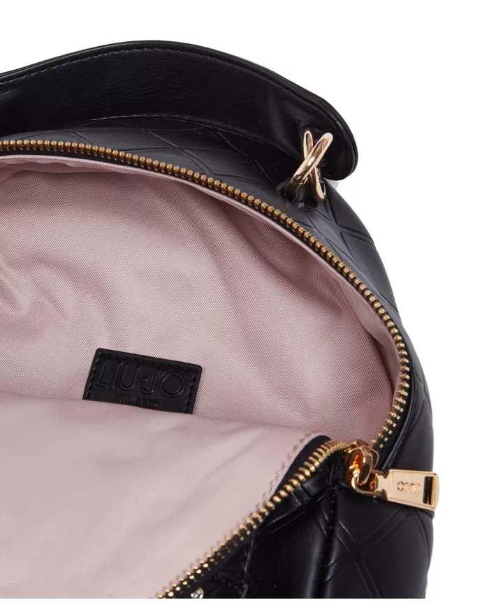 zaino nero da donna con dettaglio trapuntato con cin strass | LIU JO zaino nero da donna con dettaglio trapuntato con cin strass | LIU JO