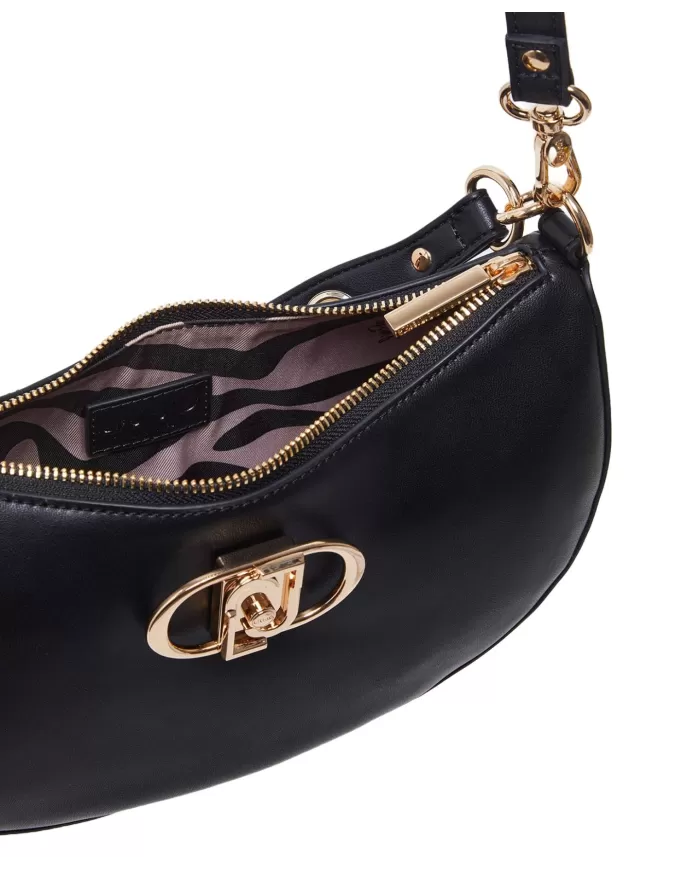 borsa nera da donna con foulard logati intrecciati | LIU JO borsa nera da donna con foulard logati intrecciati | LIU JO