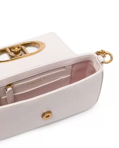 borsa off white da donna con effetto spalmato e fibbia logata | LIU JO borsa off white da donna con effetto spalmato e fibbia logata | LIU JO