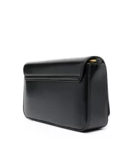 borsa nera da donna con effetto spalmato e fibbia logata | LIU JO borsa nera da donna con effetto spalmato e fibbia logata | LIU JO