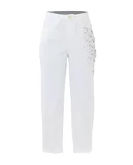 pantalone bianco da donna con strass su gamba | KOCCA pantalone bianco da donna con strass su gamba | KOCCA