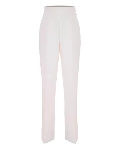 pantaloni latte/panna da donna con taglio dritto con pieghe | KOCCA pantaloni latte/panna da donna con taglio dritto con pieghe | KOCCA