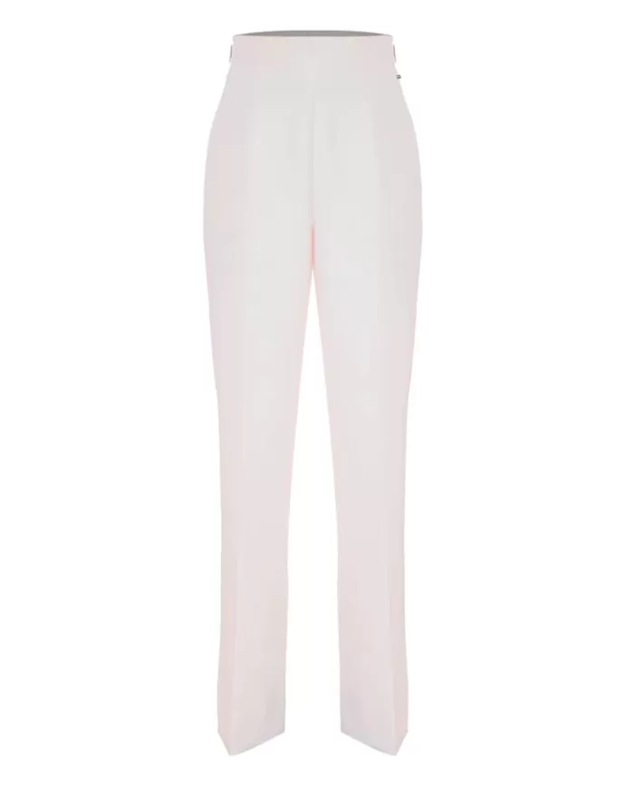 pantaloni latte/panna da donna con taglio dritto con pieghe | KOCCA pantaloni latte/panna da donna con taglio dritto con pieghe | KOCCA