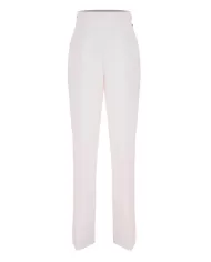 pantaloni latte/panna da donna con taglio dritto con pieghe | KOCCA