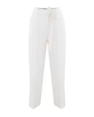 pantalone latte/panna da donna con pieghe e cinta da annodare | KOCCA pantalone latte/panna da donna con pieghe e cinta da annodare | KOCCA