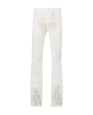 pantaloni ecru da donna con gamba flare in pizzo | LIU JO pantaloni ecru da donna con gamba flare in pizzo | LIU JO