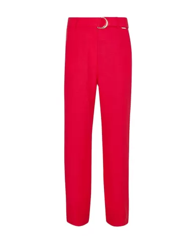 Pantalone a sigaretta donna cherry red con pendaglio logato | LIU JO Pantalone a sigaretta donna cherry red con pendaglio logato | LIU JO