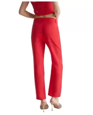Pantalone a sigaretta donna cherry red con pendaglio logato | LIU JO Pantalone a sigaretta donna cherry red con pendaglio logato | LIU JO