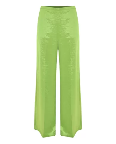 Pantaloni donna in tessuto fluido verde con tasche | KOCCA Pantaloni donna in tessuto fluido verde con tasche | KOCCA