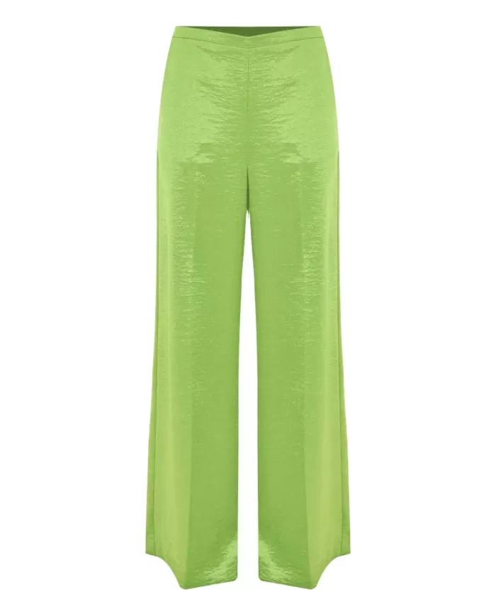 Pantaloni donna in tessuto fluido verde con tasche | KOCCA Pantaloni donna in tessuto fluido verde con tasche | KOCCA