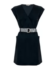 Abito donna nero leggermente svasato con tasche laterali | KOCCA