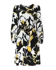 Vestito donna con fantasia floreale bianca/nera/gialla | KOCCA Vestito donna con fantasia floreale bianca/nera/gialla | KOCCA