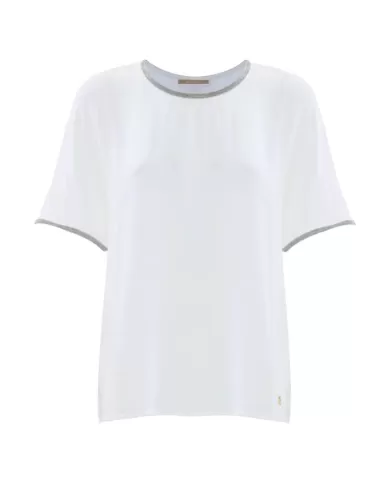 Blusa donna con taglio classico e rifiniture brillanti | KOCCA Blusa donna con taglio classico e rifiniture brillanti | KOCCA