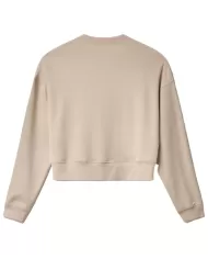 Felpa donna beige/sand con paricollo e stampa logata | HINNOMINATE Felpa donna beige/sand con paricollo e stampa logata | HINNOMINATE