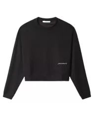 Felpa donna nera con paricollo e stampa logata | HINNOMINATE Felpa donna nera con paricollo e stampa logata | HINNOMINATE