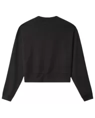 Felpa donna nera con paricollo e stampa logata | HINNOMINATE Felpa donna nera con paricollo e stampa logata | HINNOMINATE