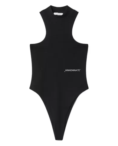 Body donna nero con stampa siliconata e collo a lupetto | HINNOMINATE Body donna nero con stampa siliconata e collo a lupetto | HINNOMINATE