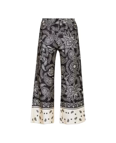 Pantalone donna natural ban con stampa all-over e cintone | LIU JO Pantalone donna natural ban con stampa all-over e cintone | LIU JO