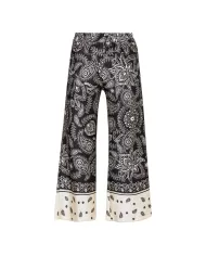 Pantalone donna natural ban con stampa all-over e cintone | LIU JO Pantalone donna natural ban con stampa all-over e cintone | LIU JO