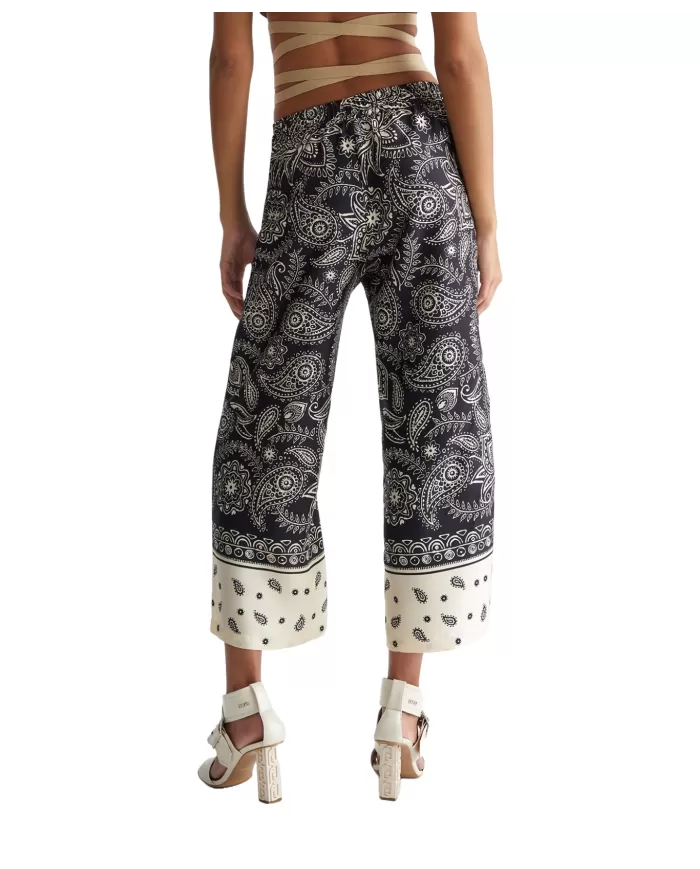 Pantalone donna natural ban con stampa all-over e cintone | LIU JO Pantalone donna natural ban con stampa all-over e cintone | LIU JO