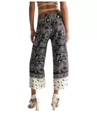 Pantalone donna natural ban con stampa all-over e cintone | LIU JO Pantalone donna natural ban con stampa all-over e cintone | LIU JO