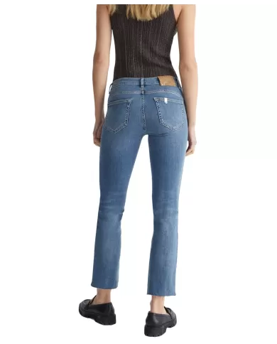 Jeans donna denim blue in stretch con orlo sfrangiato | LIU JO Jeans donna denim blue in stretch con orlo sfrangiato | LIU JO