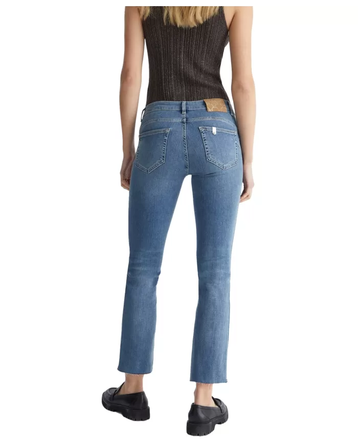 Jeans donna denim blue in stretch con orlo sfrangiato | LIU JO