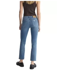 Jeans donna denim blue in stretch con orlo sfrangiato | LIU JO