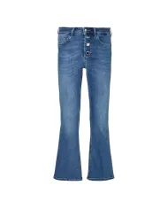 Jeans donna denim blue in stretch con logo su salpa | LIU JO Jeans donna denim blue in stretch con logo su salpa | LIU JO