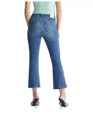 Jeans donna denim blue in stretch con logo su salpa | LIU JO Jeans donna denim blue in stretch con logo su salpa | LIU JO