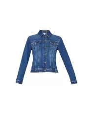 Giubbino donna denim blue in stretch con collo a camicia | LIU JO Giubbino donna denim blue in stretch con collo a camicia | LIU JO