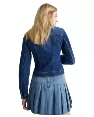 Giubbino donna denim blue in stretch con collo a camicia | LIU JO Giubbino donna denim blue in stretch con collo a camicia | LIU JO
