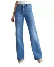 Jeans donna denim blue in stretch con gamba flare | LIU JO