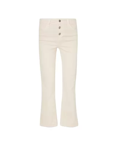 Pantalone donna Bright Champagne con bottoni gioiello | LIU JO Pantalone donna Bright Champagne con bottoni gioiello | LIU JO