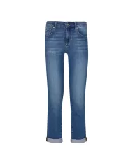 Jeans donna in denim stretch con strass su retro | LIU JO BETTER Jeans donna in denim stretch con strass su retro | LIU JO BETTER