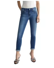 Jeans donna in denim stretch con strass su retro | LIU JO BETTER Jeans donna in denim stretch con strass su retro | LIU JO BETTER