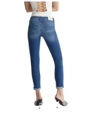 Jeans donna in denim stretch con strass su retro | LIU JO BETTER Jeans donna in denim stretch con strass su retro | LIU JO BETTER
